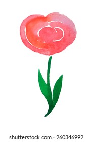 Watercolor vector flower.