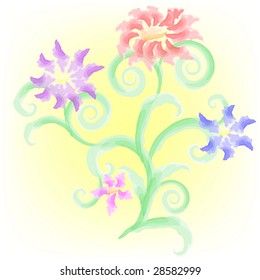 watercolor vector flower