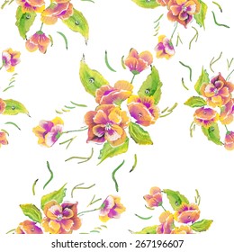 Watercolor Vector Flowers. Vector Floral Collection. Ornamental pattern composition. Watercolor flowers blooming background and color watercolor flowers. Watercolor flowers garden romantic branch.