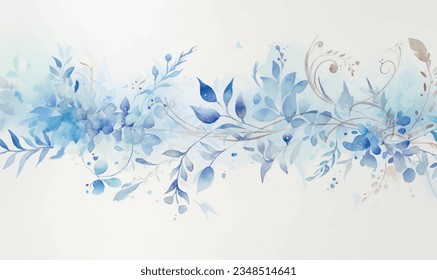 Watercolor vector flowers, pattern, texture. For design, pastel colors