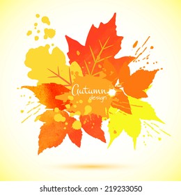  watercolor  vector foliage background