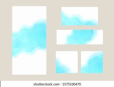 Watercolor vector, frame and banner