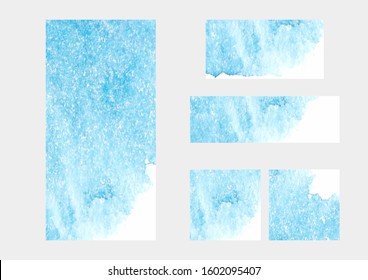 Watercolor vector, frame and banner