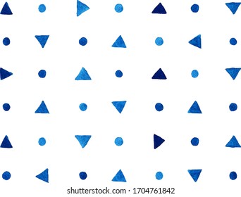 Watercolor vector geometric texture blue abstract modern pattern