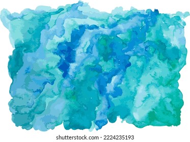 Aquarell, Vektorgrafik, blauer Hintergrund auf Meeresstil