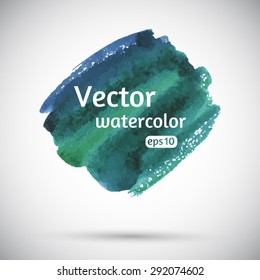 Watercolor vector hand drawn splash. Brush stroke with space for text. Template for banners. Abstract texture.