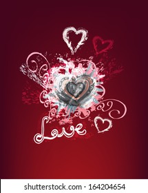 watercolor vector heart 