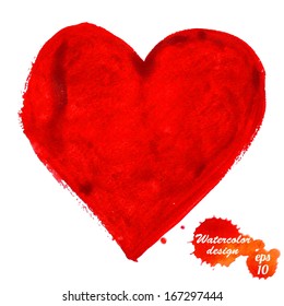 Watercolor vector heart background