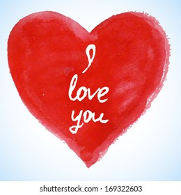 Watercolor vector heart background