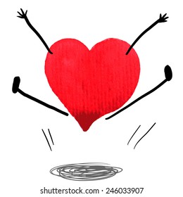 Vectorial de color de agua bailando y saltando. Concepto de felicidad. Concepto de amor