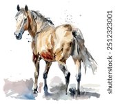 Watercolor vector of Horse, isolated on a white background, Horse vector