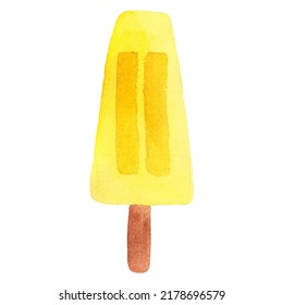 Helado vectorial de color agua aislado en fondo blanco. Ilustración de acuarela dibujada a mano.
