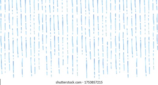 Watercolor vector illustration background of falling rain.