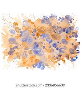 Watercolor vector illustration of background with texture of sea sand with small stones.