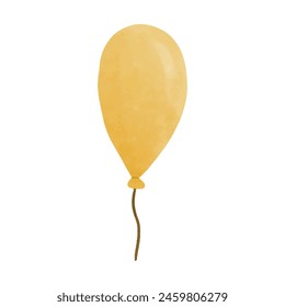 Watercolor vector illustration of balloon in childish style.