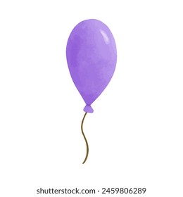 Watercolor vector illustration of balloon in childish style.