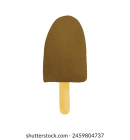 Watercolor vector illustration of an ice cream.