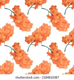 Watercolor vector illustration of seamless pattern with orchid flowers.