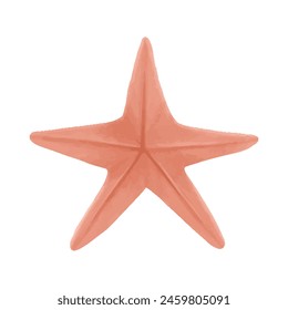 Watercolor vector illustration of starfish in childish style.