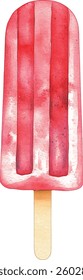 watercolor vector illustrations set of summer ice-cream and popsicle
