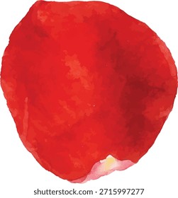 Ilustrador de Vector de acuarela de un pétalo rojo aislado sobre fondo blanco.