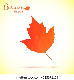 Watercolor vector leaf design element