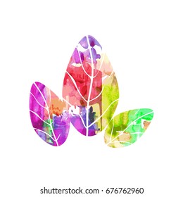 Watercolor vector leaves