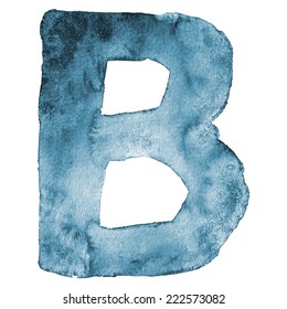 Watercolor vector letter B