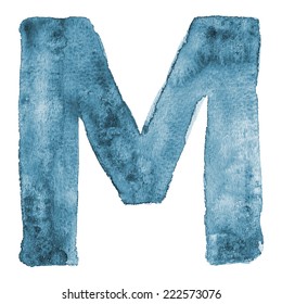 Watercolor vector letter M