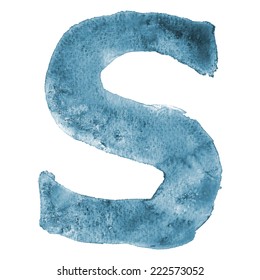 Watercolor vector letter S