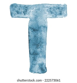 Watercolor vector letter T