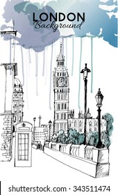 watercolor vector London background