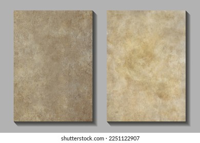 Watercolor vector old paper background set for cards, flyer, poster, banner and cover design. Hand drawn watercolour illustration for your design. Place for text. Aged texture parchment for design.	