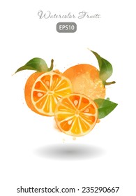 Watercolor vector orange