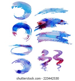 watercolor vector paint splat in blue