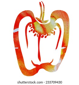  watercolor vector paprika