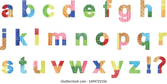 watercolor vector patchwork colorful alphabets