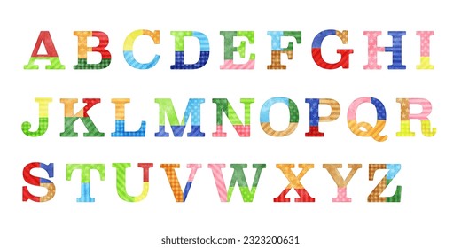 watercolor vector patchwork colorful alphabets