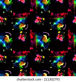 Watercolor vector pattern. Hand drawing with colored spots and blotches.