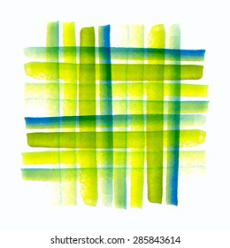 Watercolor vector pattern, hand drawn brush textured image painted weave strips