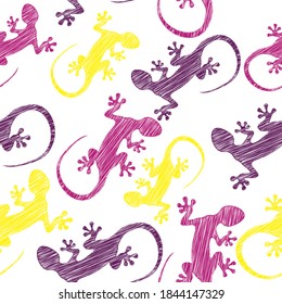 watercolor vector pattern reptiles chameleon on a white background Traditional decorative objects. Talavera ornamental ceramic. Ethnic folk ornament.