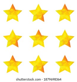 Watercolor vector pattern with yellow stars