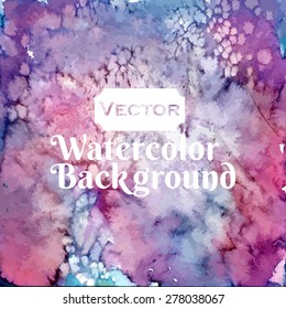 Watercolor vector pink and purple salt background