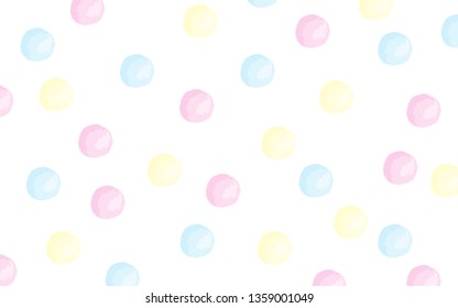 Watercolor vector polka dot pattern background. Pastel wallpaper texture for template, web design and social media advertising.
