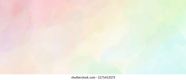 Watercolor vector rainbow art background for cards, flyer, poster, banner and cover design. Gradient colorful hand drawn illustration for design. Multicolor watercolour texture.	
