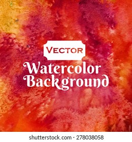Watercolor vector red-orange salt background