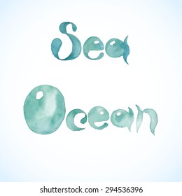 Watercolor vector sea background