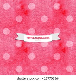 Watercolor vector seamless background with polka dots.