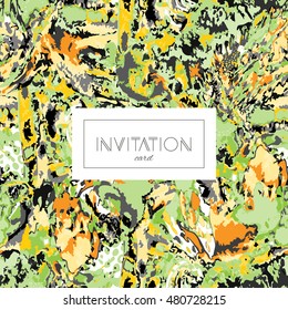 Watercolor vector seamless patchwork pattern for invitation card. Artistic abstract endless saturated ethnic tile with banner. Hand drawn watercolor texture. Multicolored endless print.