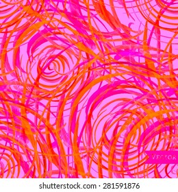 Watercolor vector seamless pattern with abstract roses. Beautiful floral allover pattern with bright print.